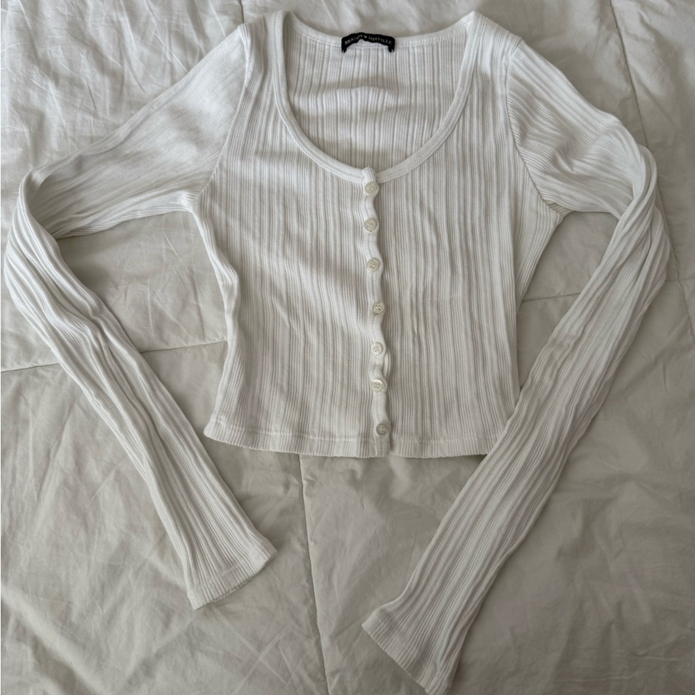 Brandy Melville Ribbed Button-Up Top